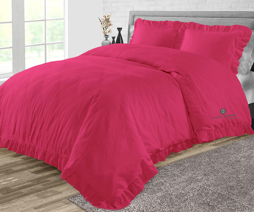 Hot Pink Trimmed Ruffle Duvet Covers