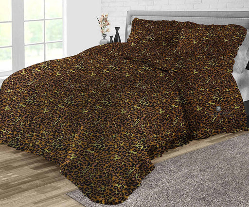 Leopard Trimmed Ruffle Duvet Cover