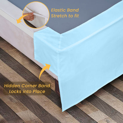 Luxury Light Blue Magic Bed Skirt