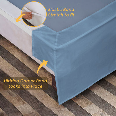 Luxury Mediterranean Blue Magic Bed Skirt