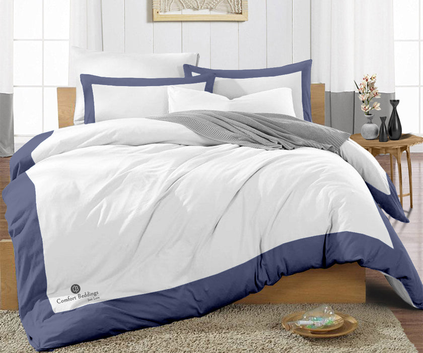 Luxury Mediterranean Blue Two Tone Duvet Cover Set
