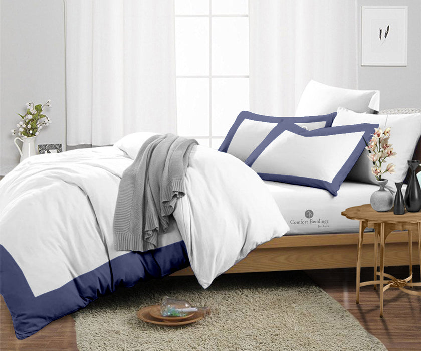 Luxury Mediterranean Blue Two Tone Duvet Cover Set