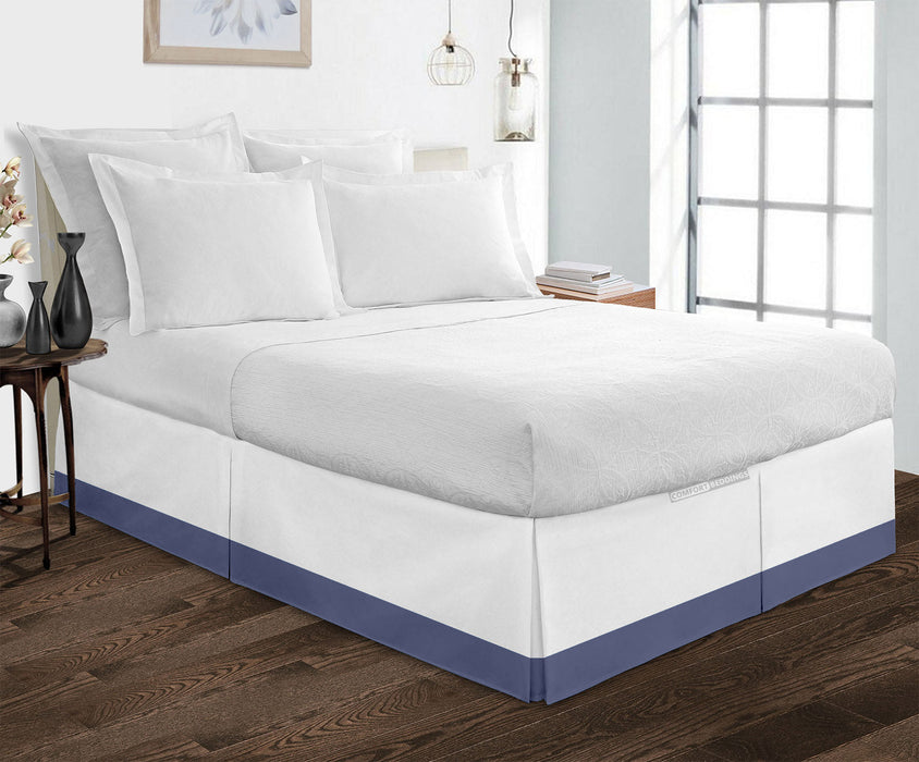 Essential Mediterranean Blue two tone bed skirt