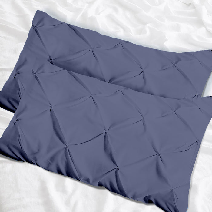LUXURY MEDITERRANEAN BLUE PINCH PILLOW CASES