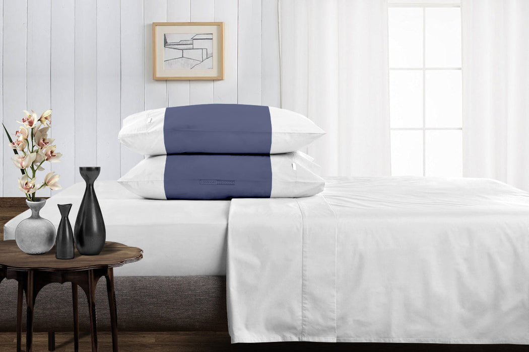 Luxury Mediterranean Blue with White Contrast Pillowcases