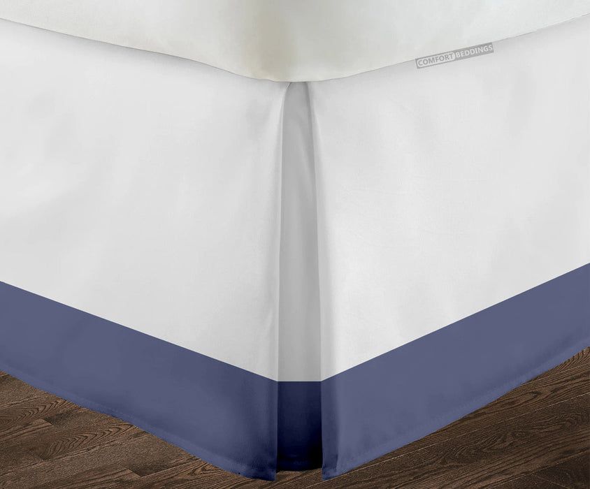 Essential Mediterranean Blue two tone bed skirt