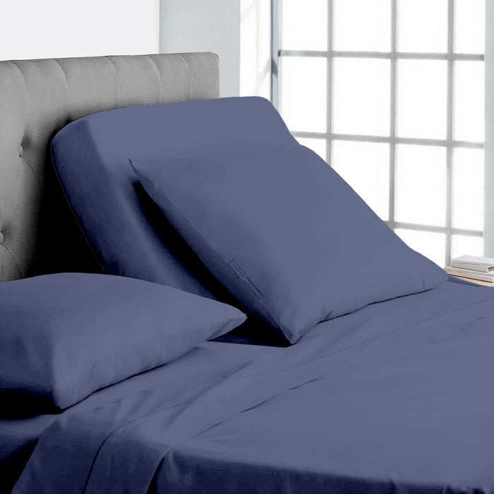 Quality Mediterranean Blue 1000TC Split Head Sheet Set