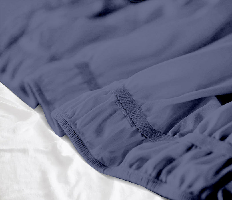 MEDITERRANEAN BLUE WRAP AROUND BED SKIRT
