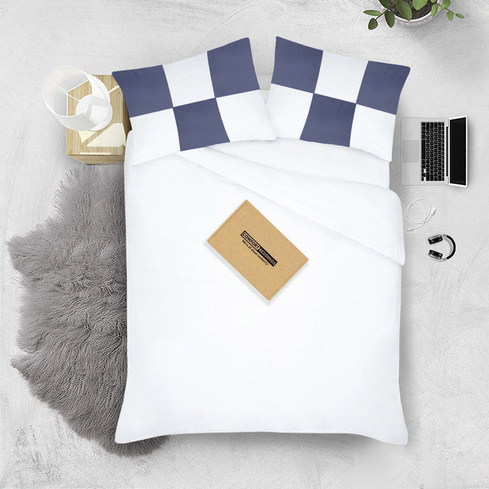 Luxury Mediterranean blue - white chex pillowcases