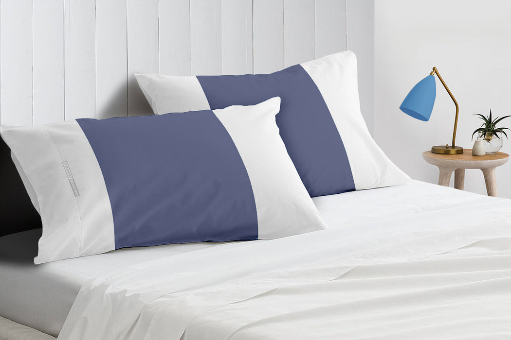 Luxury Mediterranean Blue with White Contrast Pillowcases