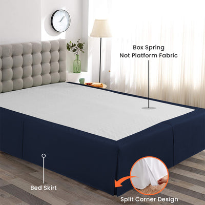 Luxury Navy Blue Magic Bed Skirt