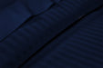Navy Blue Striped Flat Sheet