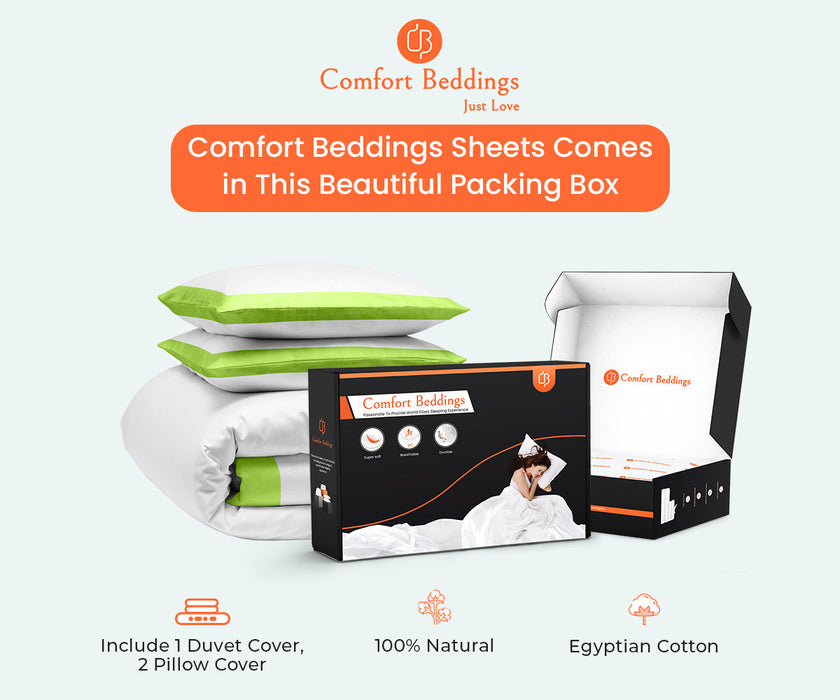 Parrot Green Two Tone Duvet Cover