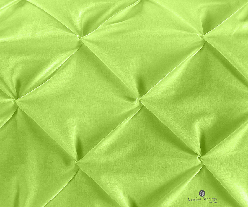 Luxurious Parrot Green Dual Tone Half Pinch Duvet Cover Set