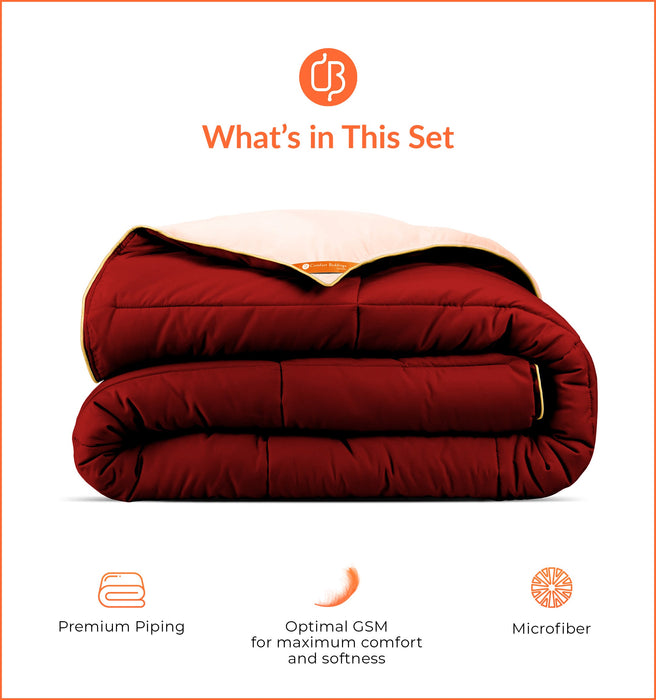 Marron and Peach Reversible Comforter