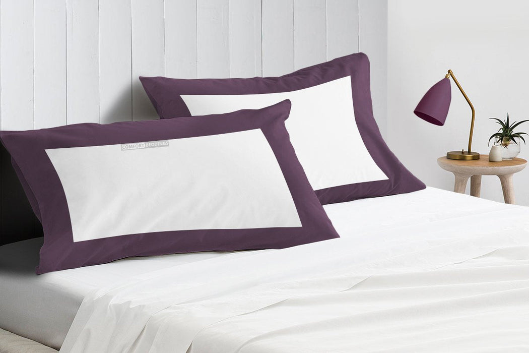 Plum with White Two-Tone Pillowcases