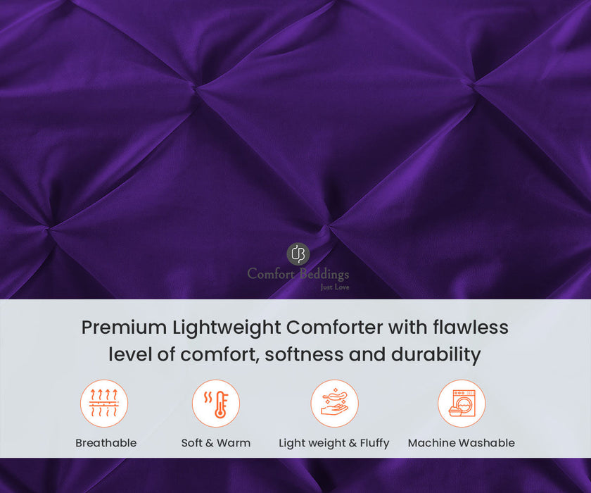 Top Rated Purple 3 Piece Half Pinch Comforter
