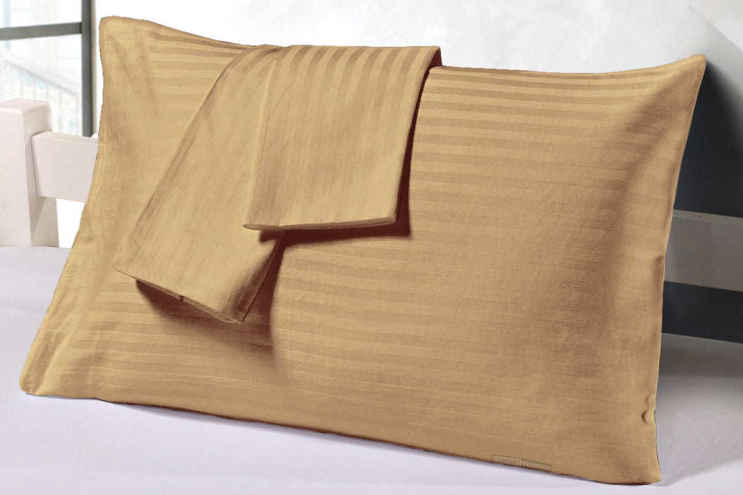 Taupe Stripe Pillowcases Set