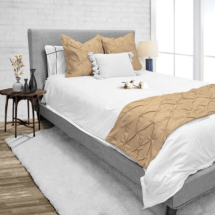 Taupe Pinch Bed Runner