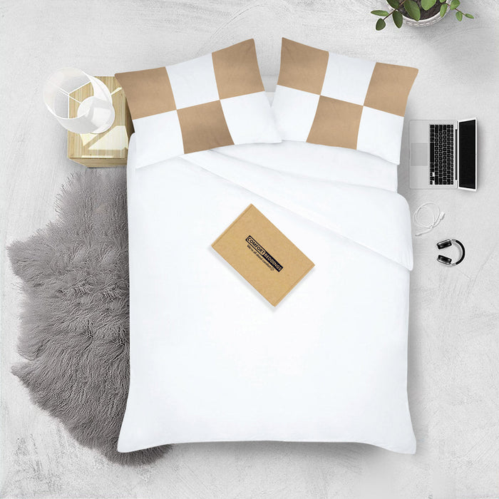 100% Egyptian cotton Taupe - white chex pillowcases