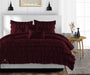 Wine Ruffle Comforter
