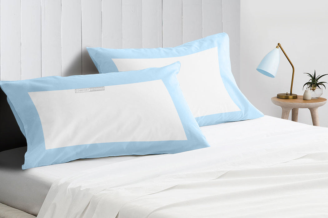 Light Blue with White Two-Tone Pillowcases