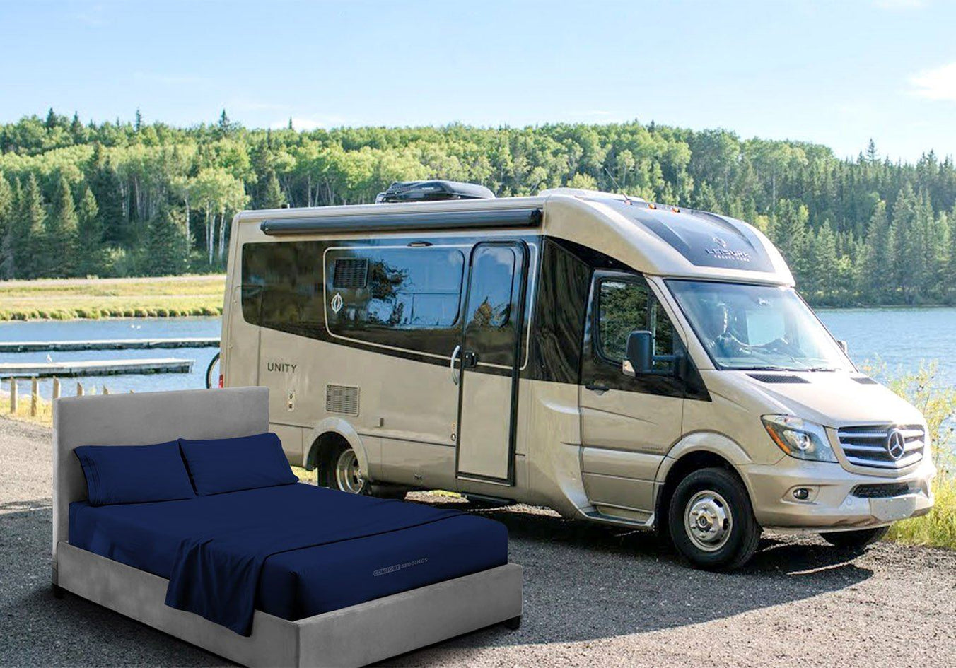 Blue Rv Navy Blue RV or Camper Bunk Sheets — comfortbeddings-usa