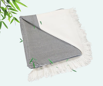 Grey Stripe Bamboo Towels