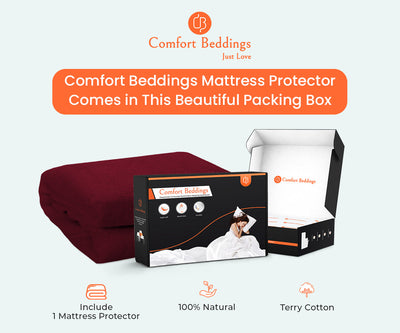 Best Burgundy Terry Round Bed Mattress Protector