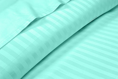 Aqua Blue Stripe Pillowcase Set