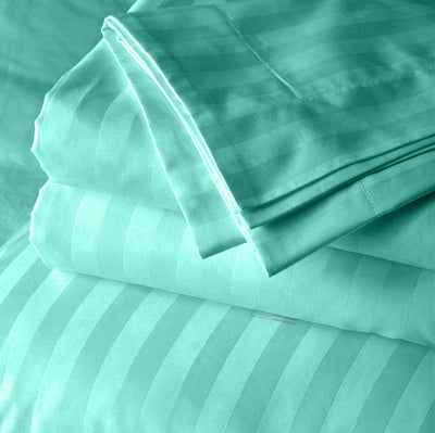 Aqua blue 20x54 stripe body pillow cover