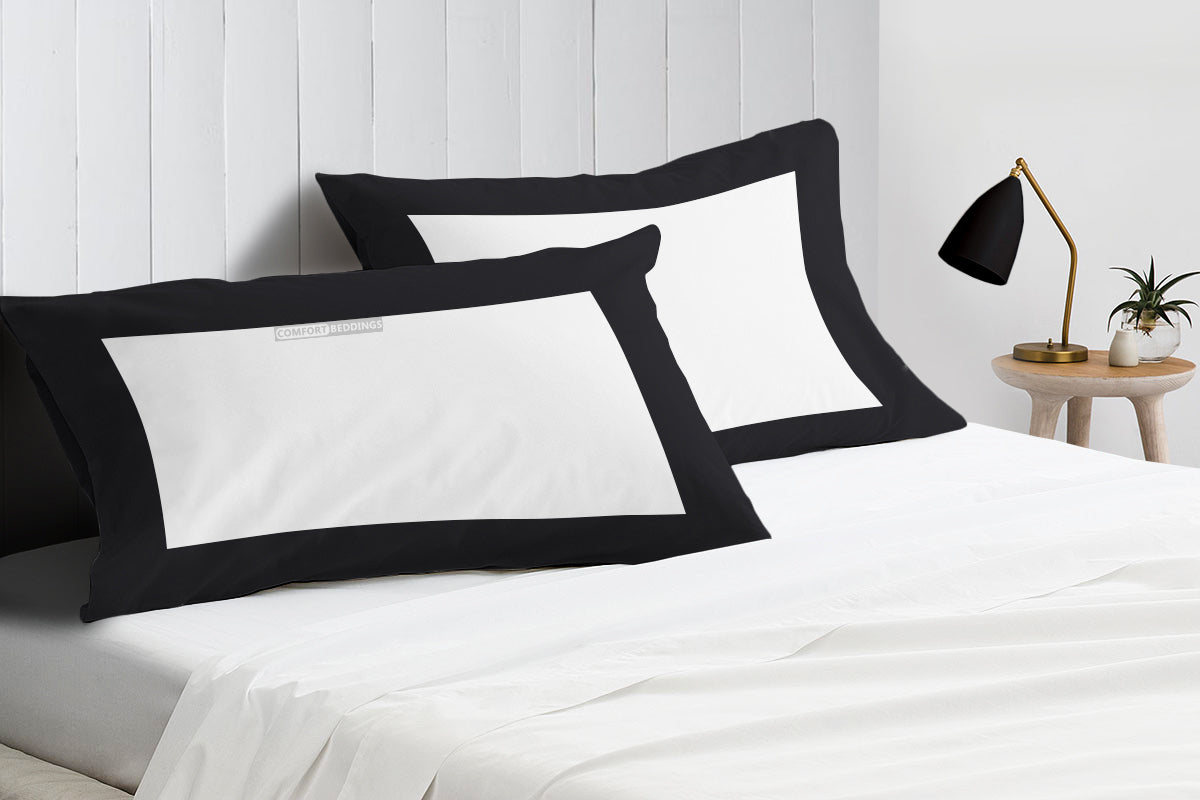Black with White Two-Tone Pillowcases