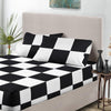 Black - White Chex Fitted Sheets - 600TC
