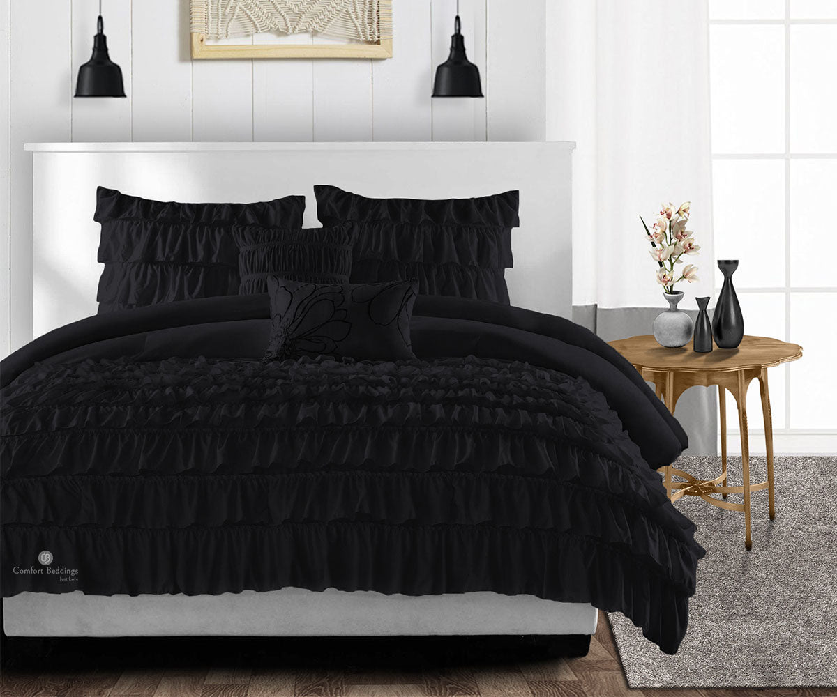Black Ruffle Comforter
