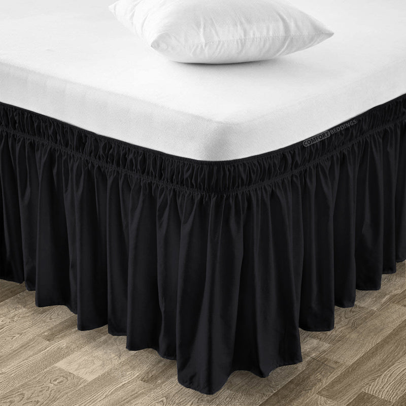 Black wrap-around bed skirts