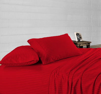blood-red stripe waterbed sheets set