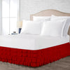Best 100% cotton Blood Red waterfall ruffled bed skirt