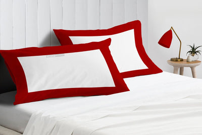 Blood Red with White Two-Tone Pillowcases