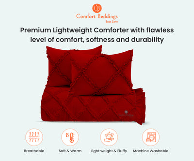 Blood Red Diamond Ruffle Comforter