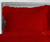 Blood-red Trimmed Ruffle Duvet Cover