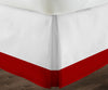 100% cotton Blood Red two tone bed skirt