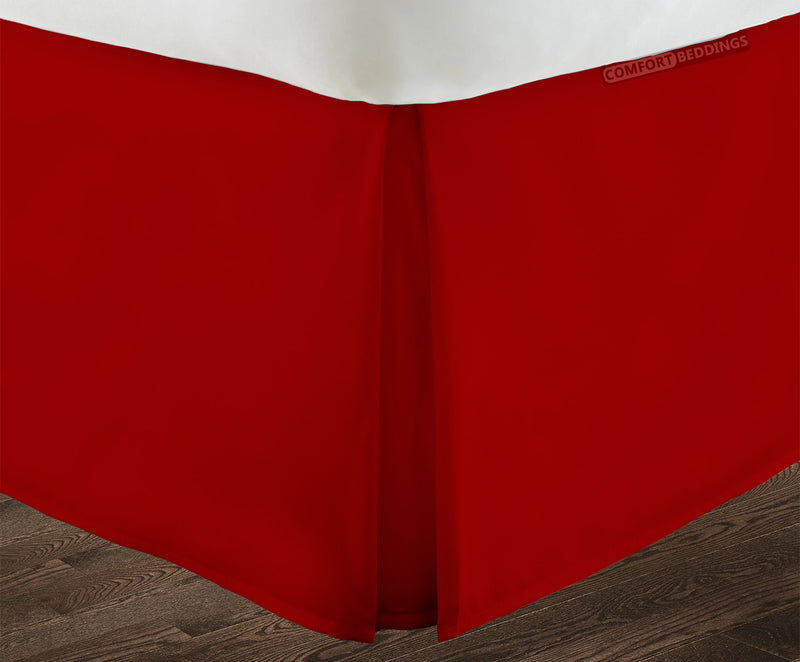 Blood Red Pleated Bed Skirt
