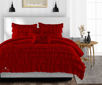 Blood Red Ruffle Comforter