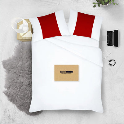 Blood Red with  White Contrast Pillowcases