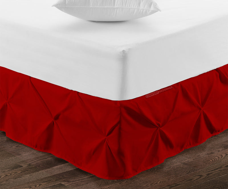 Blood red Pinch Bed Skirt