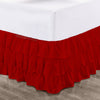 Blood Red Multi Ruffled Bed Skirt