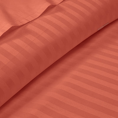 Brick red Stripe Fitted Sheets