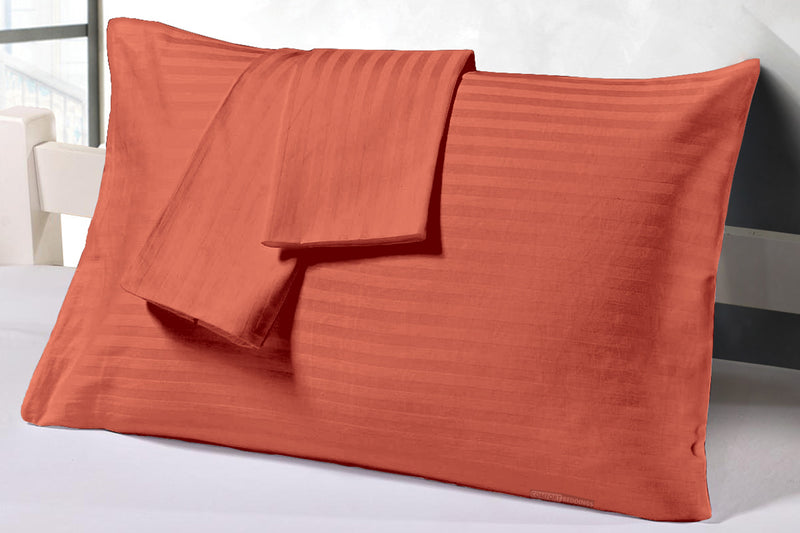 Brick Red Stripe Pillowcases