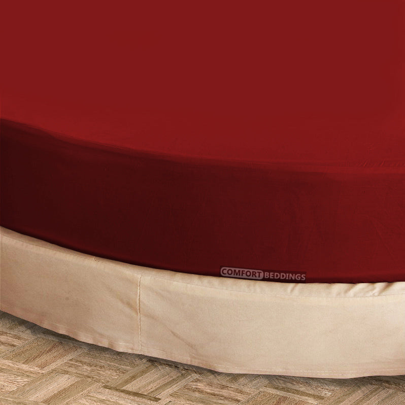 Burgundy Round Bed Sheets