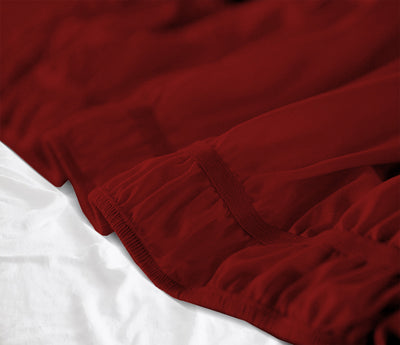 burgundy king size wrap around bed skirts